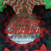 Lovely felt Christmas Ilex Poinsettia Wreath MERRY CHRISTMAS