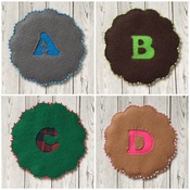 Personalised Initial Felt Gift Coasters Choose your Letter and Colours