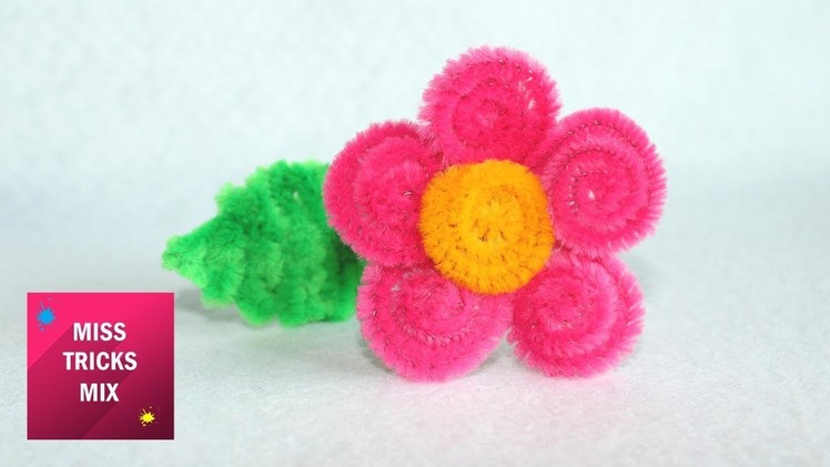 Pipe Cleaner Flower And Leaf Step By Step DIY. Pipe Cleaner Crafts .