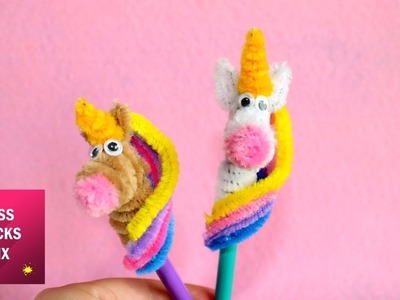 Pipe Cleaner Unicorn Pencil Topper Step By Step DIY. Pipe Cleaner Crafts.