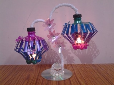 Plastic Bottle Reuse Idea ll DIY Table Lamp & Showpiece Out of Waste Plastic bottle ll Home decor