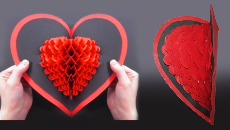 Pop Up Card: Heart ❤ DIY Valentine's Day Heart Pop-up Card ❤ love card  easy craft