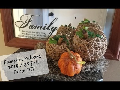 Pumpkin Palooza 2018. $5 Fall Decor DIY Challenge hosted by Auntie Coo Coo