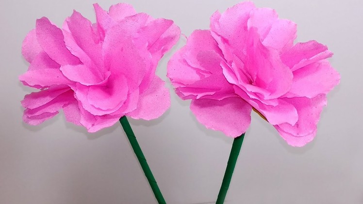Stick Tissue Flower:Stick Tissue Flower Making for Home |DIY Tissu Flower | Jarine's Crafty Creation