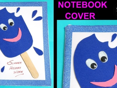 SUMMER HOLIDAY NOTEBOOK COVER | DIY NOTEBOOK COVER | DECORATE NOTEBOOK | PROJECT FILE DECORATION