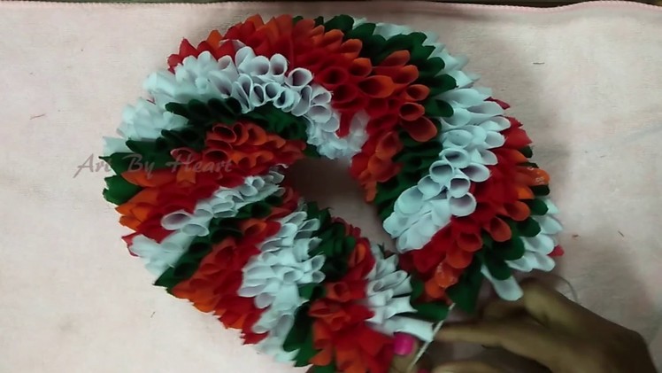 Twisted swirl polyester cloth flower garland | ಸುರುಳಿಯಾಗಿ ಕಾಣುವ ಹೂವಿನ ಹಾರ | DIY | Art By Heart