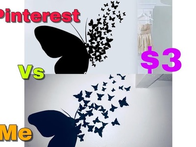 $3 Butterfly Wall Art|| Pinterest Recreation || how to|| Mwaka Kashinka || Zambian |bedroom decor |