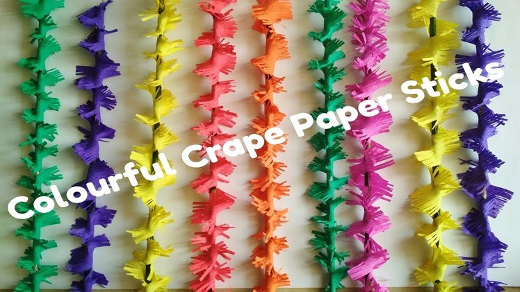 A Very Beautiful & Colourful Crape Paper Sticks | Ganpati Decoration Ideas