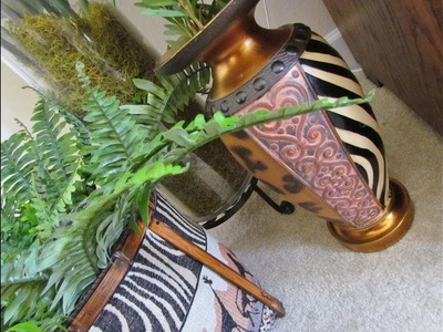 Afrocentric Fabric Covered Planter. DIY. Afrocentric Decor