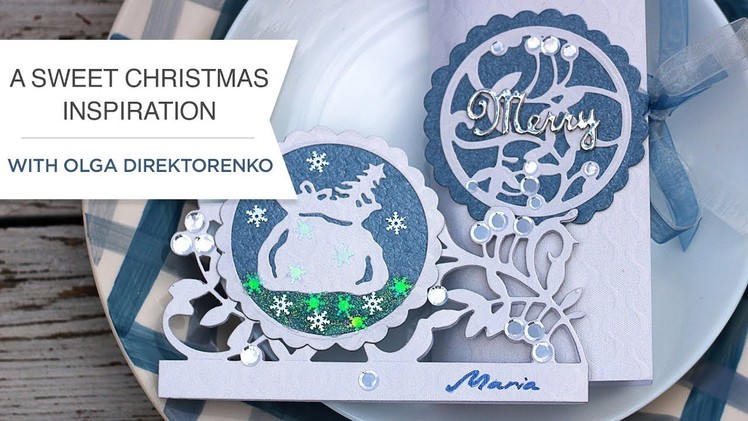 Blue and White Christmas featuring A Sweet Christmas collection with Olga Direktorenko