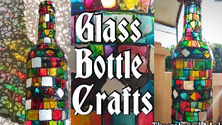 #DIY Bottle Glass Painting | #Glass Bottle Art #Mosaic Painting on Glass bottle
