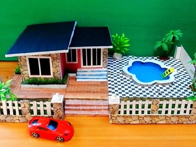 DIY DollHouse with Pool and Garden | Easy Miniature Crafts for Kids