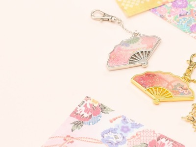 DIY Elegant Japanese Design Key Charm 夏にぴったり♡優雅な扇子の和風キーホルダー