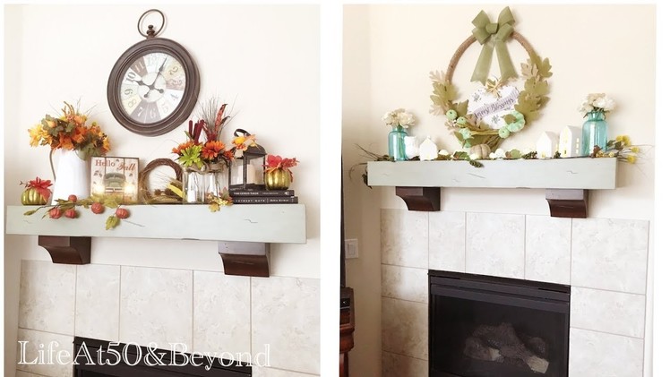 DIY Farmhouse Fall Decor || 2 EASY Dollar Store Fireplace Mantel Fall Decorations