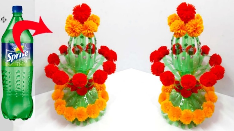 DIY-Guldasta.flower vase from plastic bottle |Best out of waste |Handmade Woolen Guldasta.Flower pot