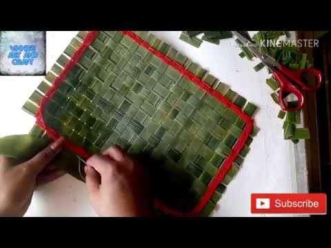 DIY How to make mini mat out of coconut tree leaves | making mat by using coconut tree leaves