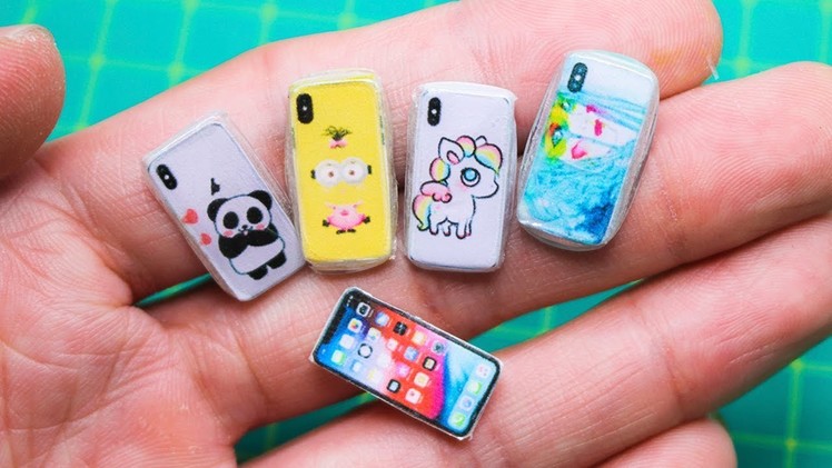 #DIY Miniature Cute iphone + cases | Dollhouse DIY crafting