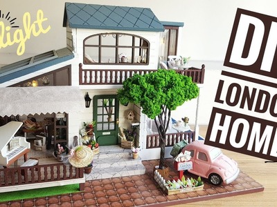 DIY Miniature Dollhouse London Holiday Home with Lights