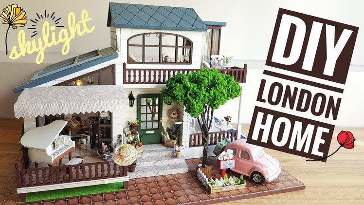 DIY Miniature Dollhouse London Holiday Home with Lights