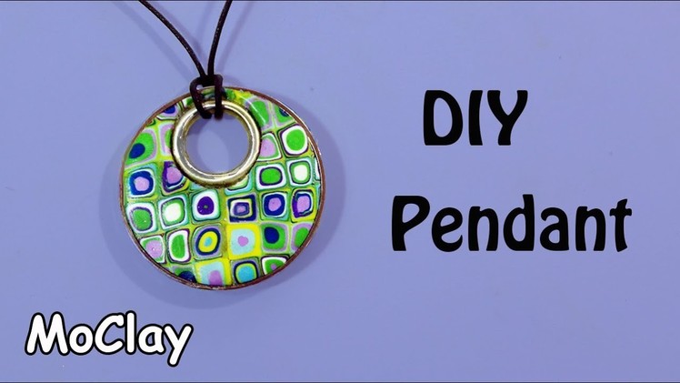Diy pendant - Klimt polymer clay cane