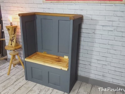 DIY Reclaimed Old door projects - Settle with storage