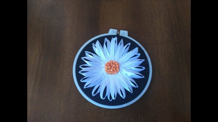 DIY Satin Ribbon Embroidery Attractive Sun Flower Stitch