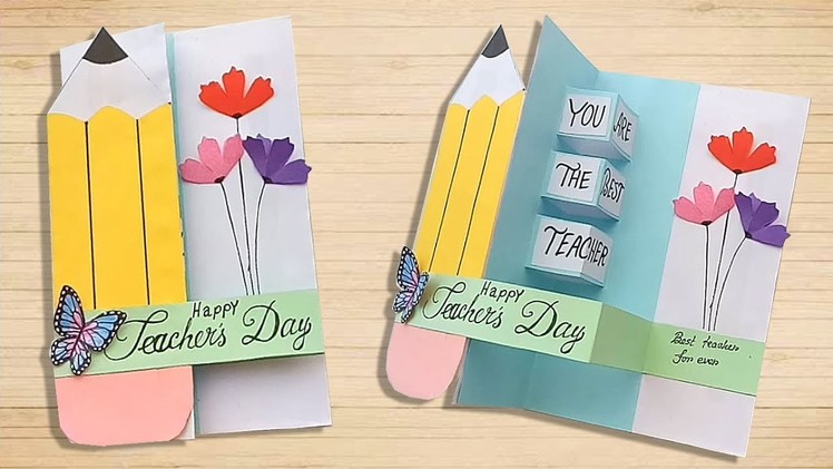 DIY Teacher's Day Pop Up card. Handmade Teachers day card making idea