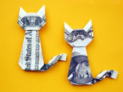 EASY Money CAT | Origami Dollar Gift Idea | Animal Tutorial DIY