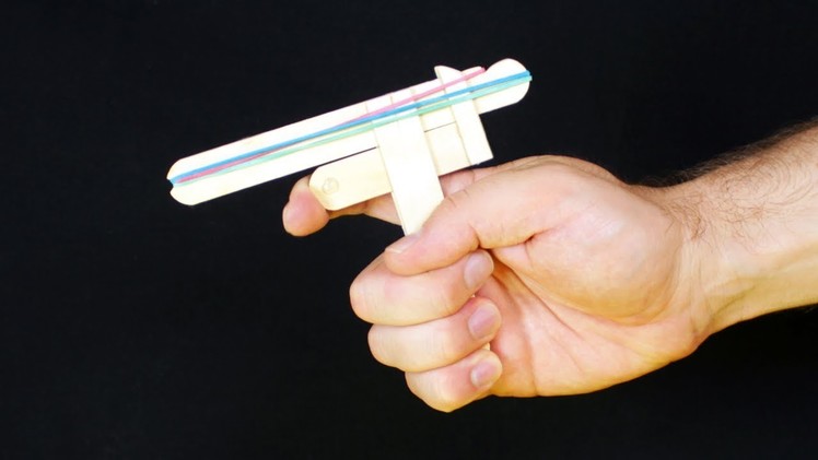 How to Make a Rubber Band GUN - DIY Pocket Pistol