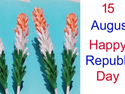 How to make Indian Tricolour 3D Quilling Flower.Lavender paper flower.Independence day.Art Gallery