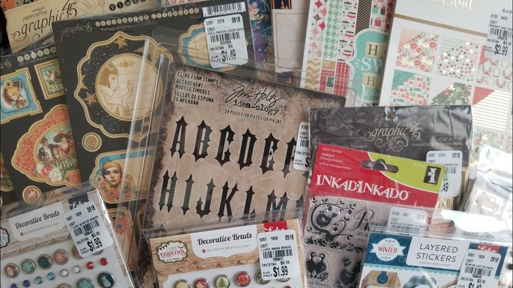 Huge Tuesday Morning Haul. Graphic 45, Tim Holtz, Christmas, Halloween.  They Had it ALL! ????