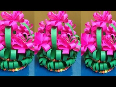 Paper flower vase.very easy method.