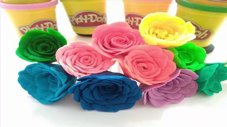 Play Doh Rainbow Rose How to Make a Flower with Play Doh