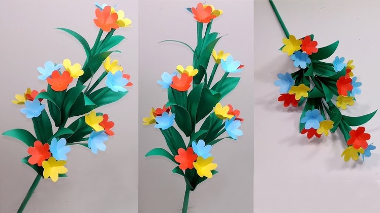 Stick Flower: Very Colorful Paper Stick Flower Making Step By Step||Flowers|Jarine's Crafty Creation