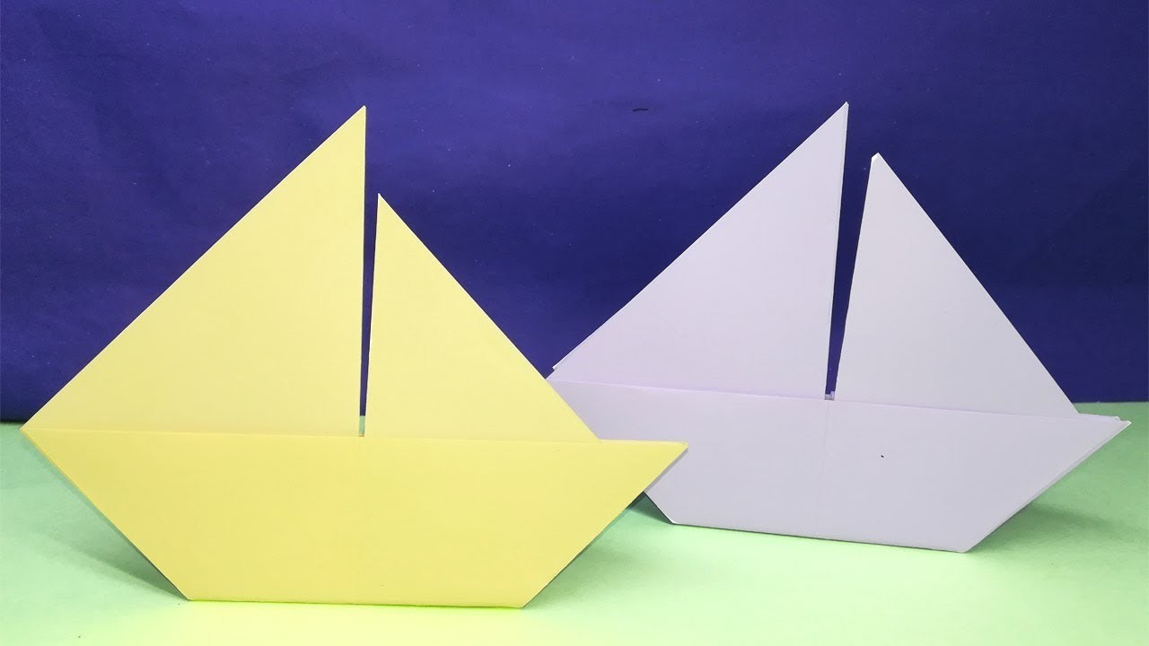 2d Paper Sailboat Super Easy Tutorial For Kids, How to make an Origami Boat