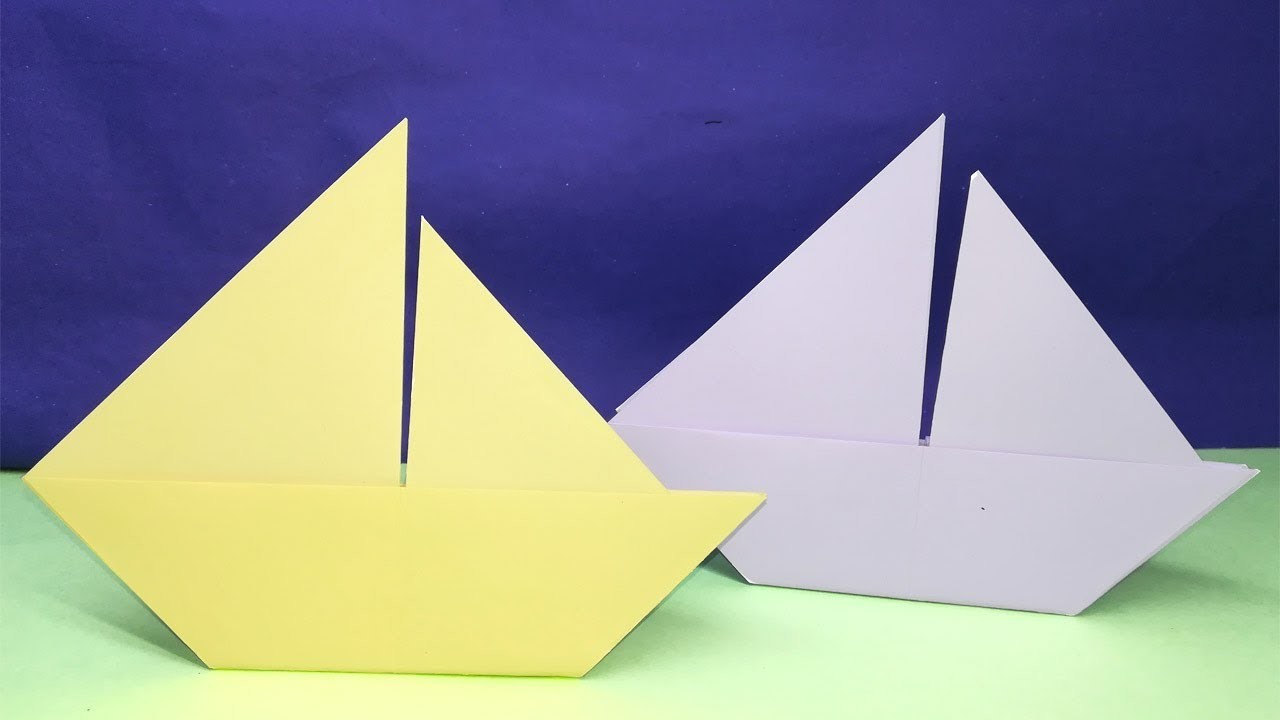 2d Paper Sailboat Super Easy Tutorial For Kids How To Make An Origami Boat