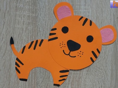 Art Cutting Paper Tiger - art activities for preschoolers