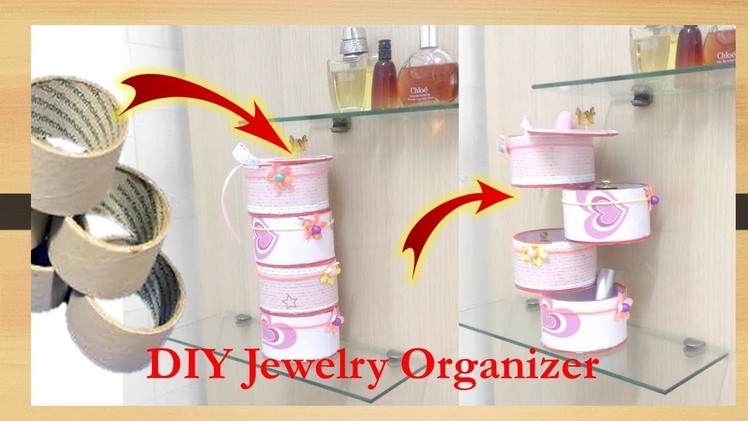 Best Out of Waste :# How to Reuse Tape Roll for DIY Jewellery Organizer | #Project ideas