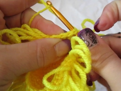 Crochet loop stitch in the round