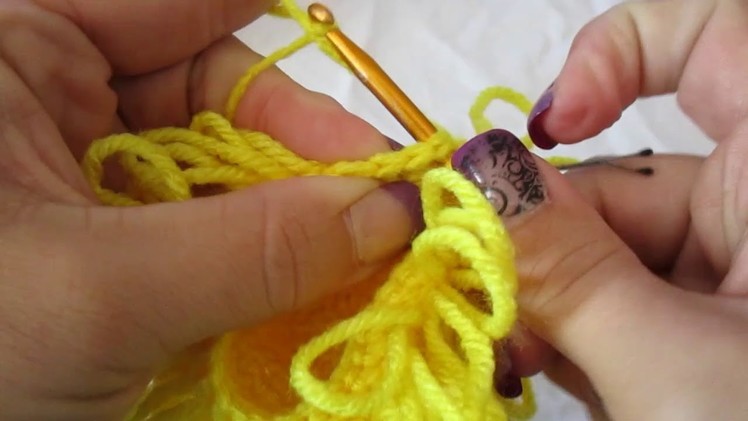 Crochet loop stitch in the round