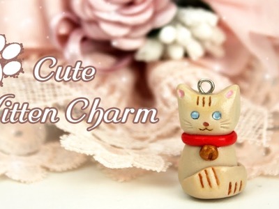 Cute and easy KITTEN CHARM. Polymer Clay Tutorial