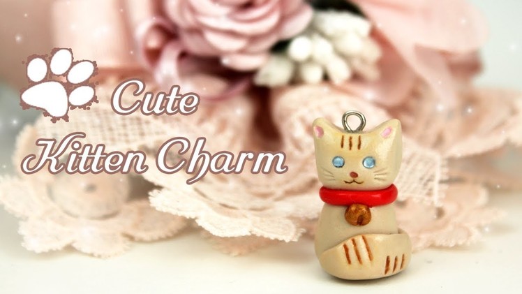 Cute and easy KITTEN CHARM. Polymer Clay Tutorial