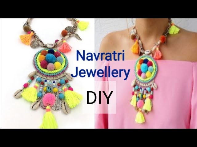DIY- Easy handmade Navratri jewellery designs.ideas. diy navratri.garba special jewellry.ornaments