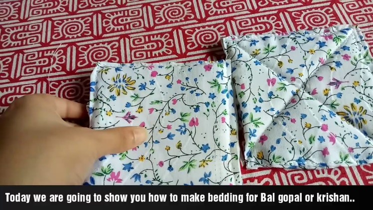 DIY.How to make simple bedding.mattress for laddu gopal.कैसे बनाये गद्दा लड्डू गोपाल के लिये.  l