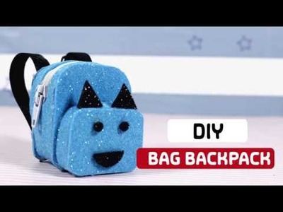 DIY Miniature Doll Mini Glitter School Bag Backpack | MooTUD