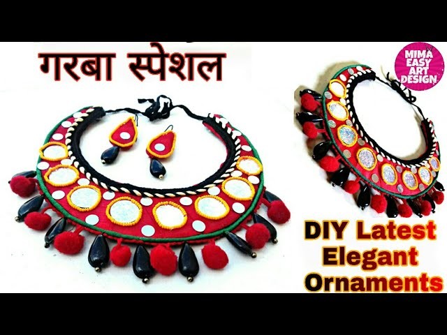 DIY Necklace How to make Navratri Jewellery.Ornaments |Navratri Garba jewellery |Girl Jewellery 2018