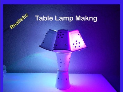 Diy Realistic Lamp. Table Lamp. Light Lamp with Waste Material | Best Out of Waste Thermocol Glass