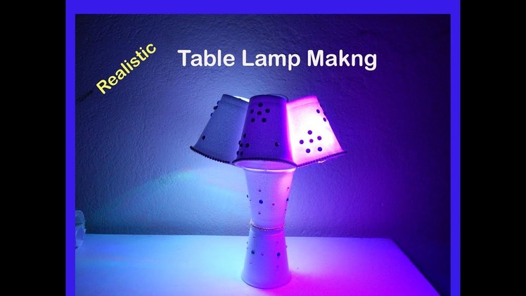 Diy Realistic Lamp. Table Lamp. Light Lamp with Waste Material | Best Out of Waste Thermocol Glass