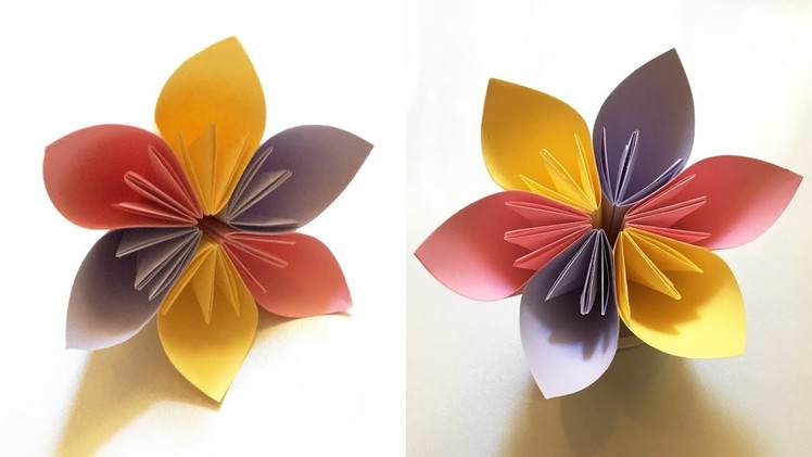 Easy Orgami Flower - How To Make Easy Kusudama Paper Flower
