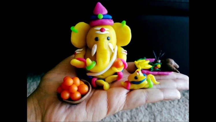 Handmade Ganesha with Playdough Happy Ganesh Chaturthi 2018 Vid 37 DIY Cute Easy Ganesha Play Dough